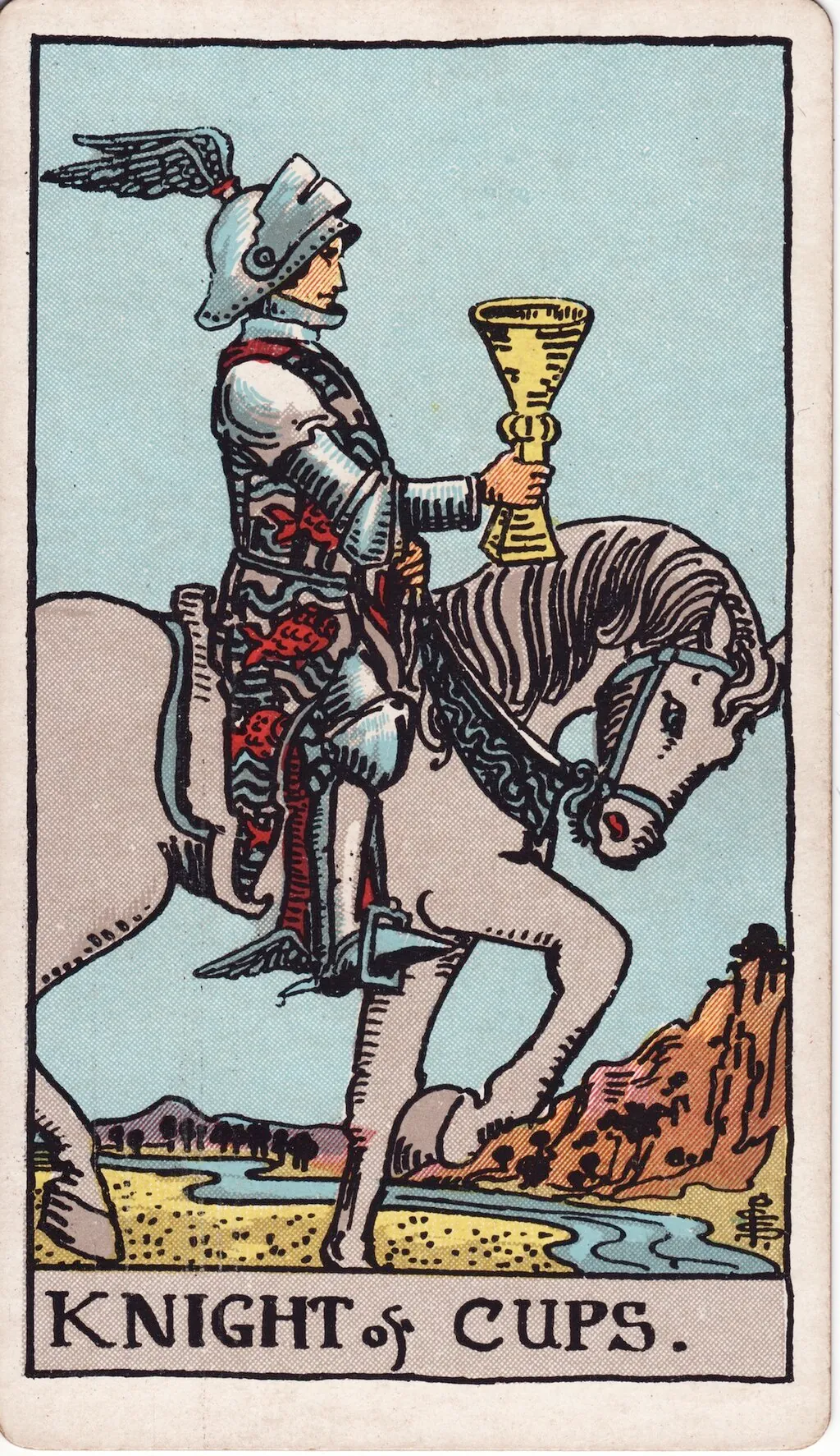 圣杯骑士 Knight of Cups 韦特塔罗牌面
