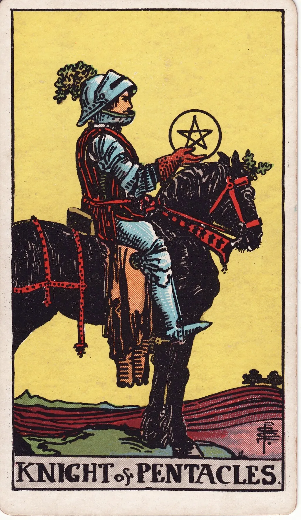 星币骑士 Knight of Pentacles 韦特塔罗牌面
