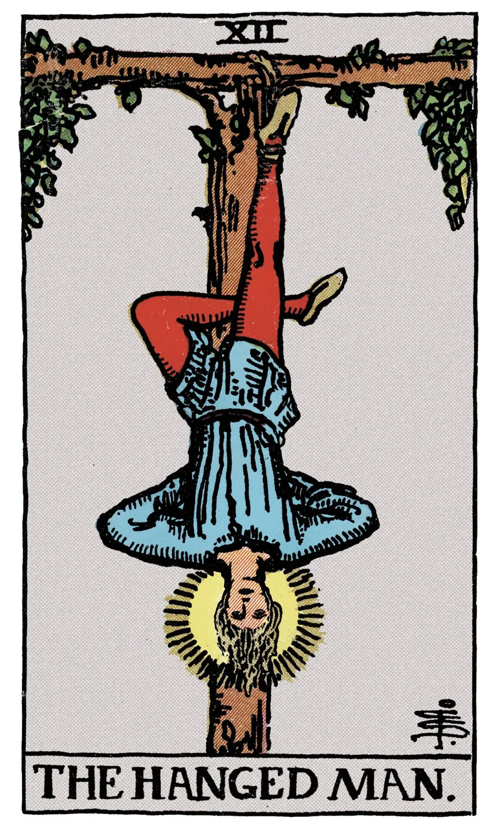 倒吊人 The Hanged Man 韦特塔罗牌面