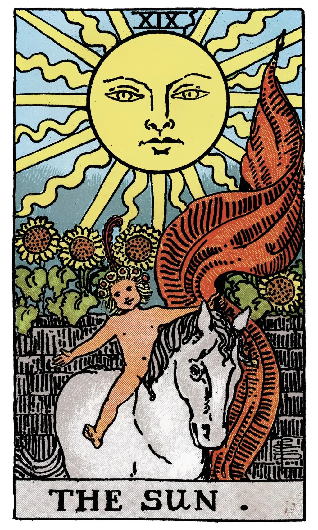 太阳 The Sun 韦特塔罗牌面